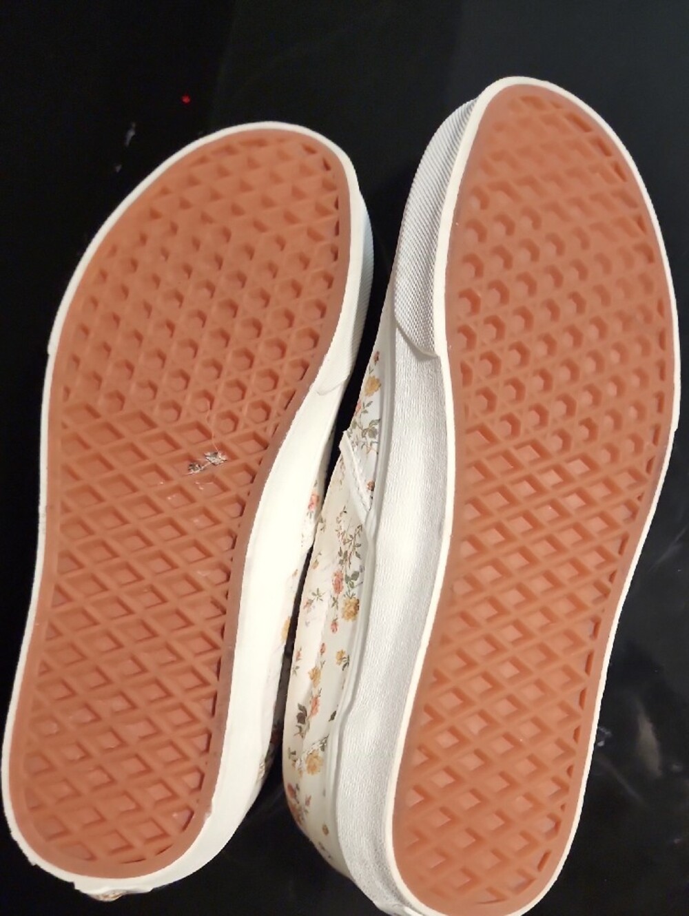 Vans Floral Slip-On Sneakers in Cream with Pink & Yellow Roses - Picture 6 of 6